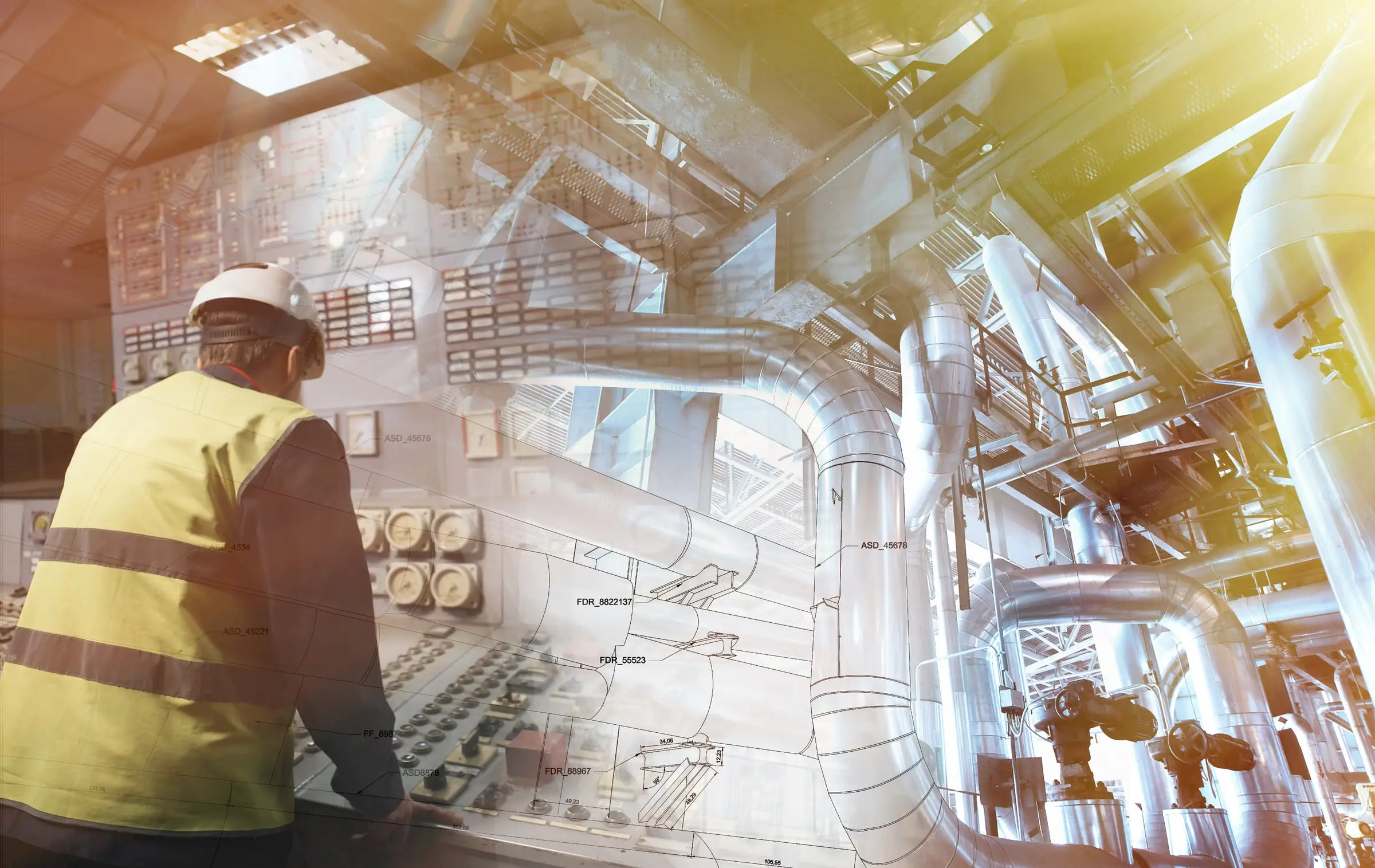 Engineer assessing a plant